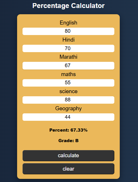 percentage calculator
